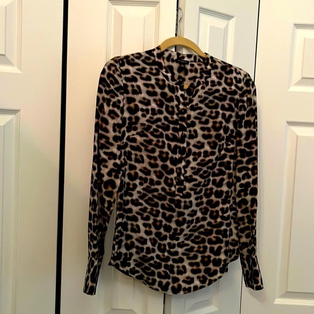 Ann Taylor leopard chiffon blouse